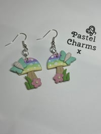 Image 2 of Mushroom and butterfly earrings 