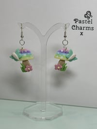 Image 3 of Mushroom and butterfly earrings 