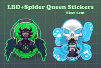 Image 2 of [PREORDER] LBD AND SPIDER QUEEN GLOWING KEYCHAIN + STICKERS