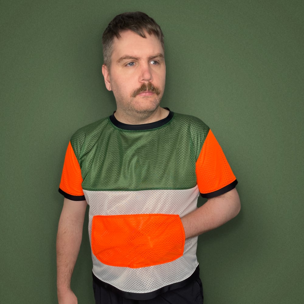 Athletic Mesh T-Shirt (Green/Orange)