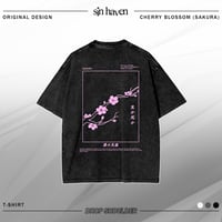 Image 1 of Pink - Cherry Blossom (Sakura) Acid Wash Oversize T-Shirt