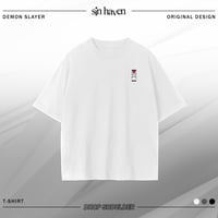 Image 2 of Demon Slayer Drop Shoulder Seamless T-Shirt - White