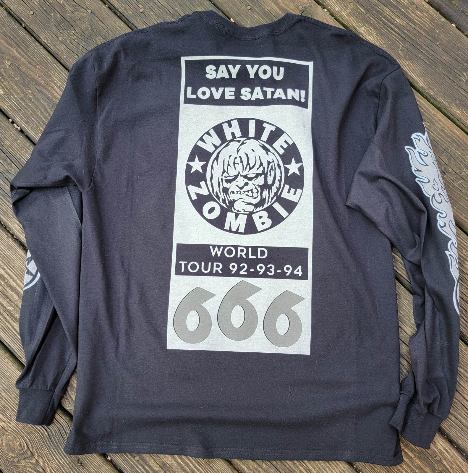 Vintage White Zombie Say You Love Satan 666 Long Sleeve Tour Shirt
