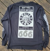 Image 4 of Vintage White Zombie Say You Love Satan 666 Long Sleeve Tour Shirt Rob Zombie