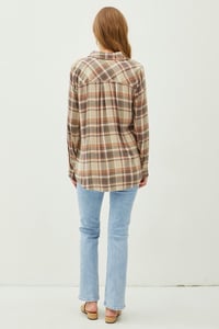 Image 4 of CLASSIC MULTI-BROWN RED FLANNEL SHIRT