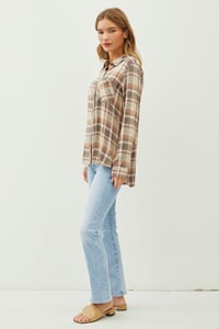 Image 2 of CLASSIC MULTI-BROWN RED FLANNEL SHIRT