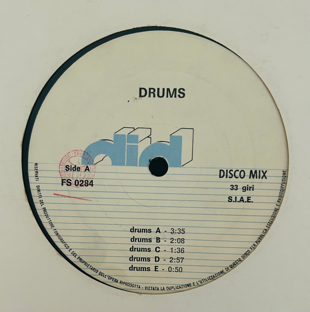 ALESSANDRO NOVANGA - DRUMS (DID RECORDS) 12"