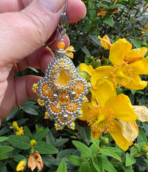 Image of Boucles d'oreilles Swarovski Jaune