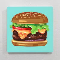 Skullburger - Original Painting, 8" x 8"