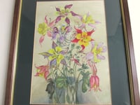 Image 3 of Vintage Watercolour Painting of Flowers in Vase by Martin Waters in Frame Sized 17 x 13 1/2 ins 