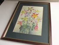 Image 2 of Vintage Watercolour Painting of Flowers in Vase by Martin Waters in Frame Sized 17 x 13 1/2 ins 