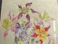 Image 4 of Vintage Watercolour Painting of Flowers in Vase by Martin Waters in Frame Sized 17 x 13 1/2 ins 