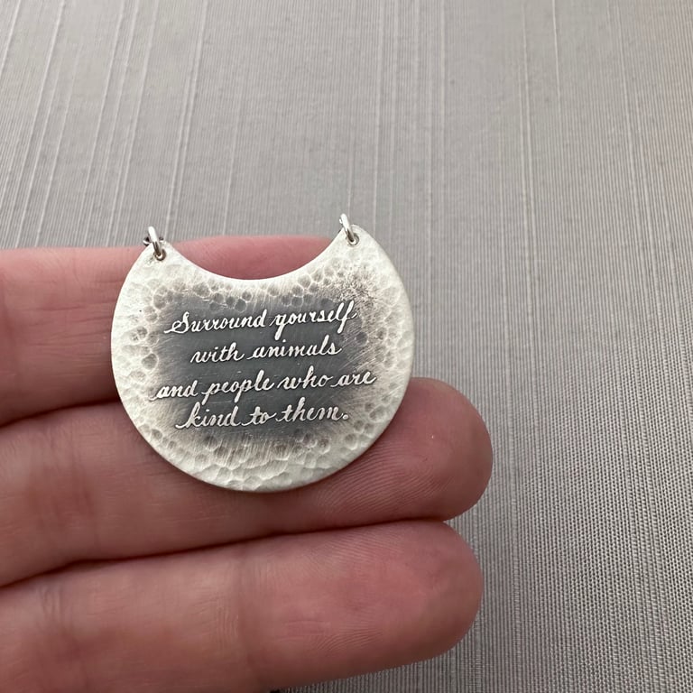 Surround Yourself With Animals Quote Necklace