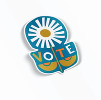 Image 5 of Vote Sticker Vinyl Weather Resistant Mid Mod Style Daisy Sticker