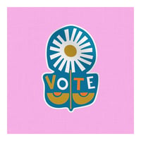 Image 4 of Vote Sticker Vinyl Weather Resistant Mid Mod Style Daisy Sticker