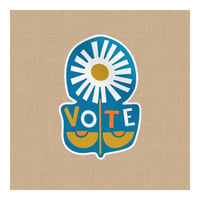 Image 6 of Vote Sticker Vinyl Weather Resistant Mid Mod Style Daisy Sticker