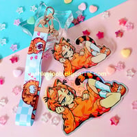 Garfield Catgirl Lanyard + Holo sticker