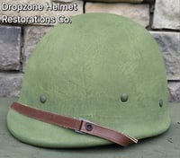 Image 2 of  (A) WWII Repro Hawley M1 Helmet Liner. Rayon Webbing & sweatband (Black hardware)