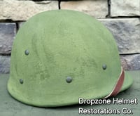 Image 8 of  (A) WWII Repro Hawley M1 Helmet Liner. Rayon Webbing & sweatband (Black hardware)