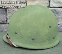 Image 6 of  (A) WWII Repro Hawley M1 Helmet Liner. Rayon Webbing & sweatband (Black hardware)