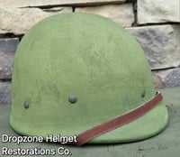 Image 4 of  (A) WWII Repro Hawley M1 Helmet Liner. Rayon Webbing & sweatband (Black hardware)