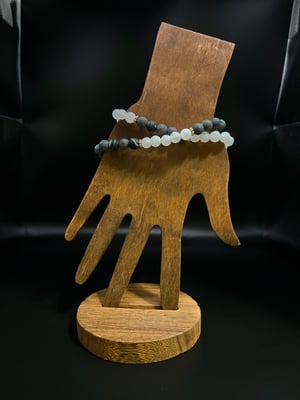Image of 2-Piece Friendship & Couple Lava Stone Bracelet Set