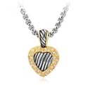 Stripe Heart Necklace & Earring Set