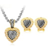 Stripe Heart Necklace & Earring Set