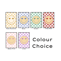 Image 5 of Vintage Heart Eyes Smiley Checkerboard Print