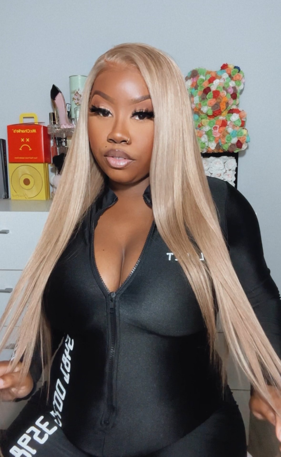 Image of Blonde 13x4 Transparent Lace Front Wig in 26”