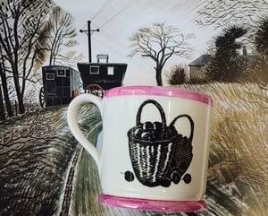 Ravilious cup - thrush and alder twig