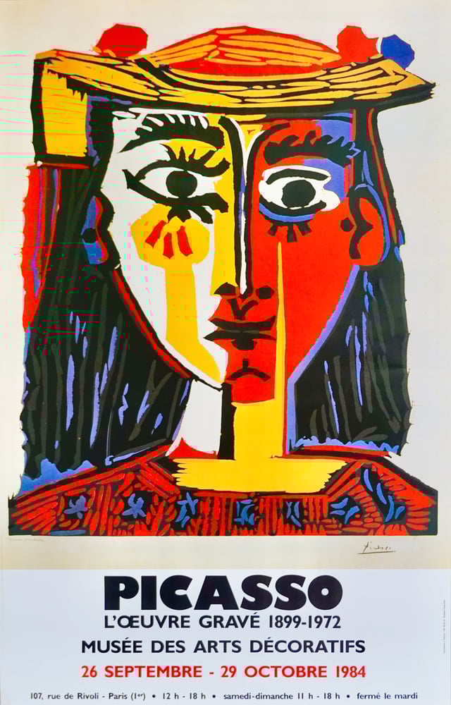 Image of pablo picasso poster / woman in a hat / 30/139