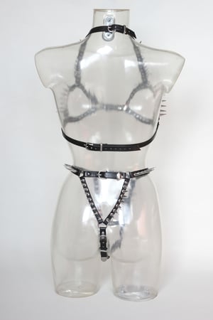 Image of MADE TO ORDER - Heavy Metal Spiked Bikini Harness Set (Size XS - XL)