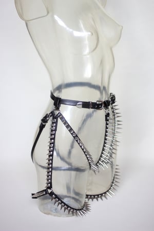 Image of MADE TO ORDER - Heavy Metal Spiked Leg Harness (Size XS - XL)