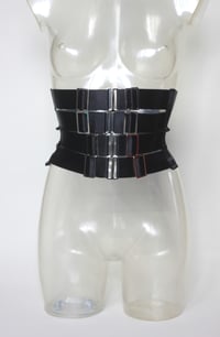 Image 3 of MADE TO ORDER - Elastic Waist Cincher in black satin (Size XS - XL)