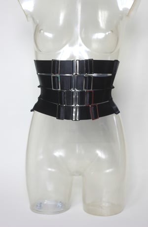 Image of MADE TO ORDER - Elastic Waist Cincher in black satin (Size XS - XL)