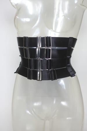 Image of MADE TO ORDER - Elastic Waist Cincher in black satin (Size XS - XL)