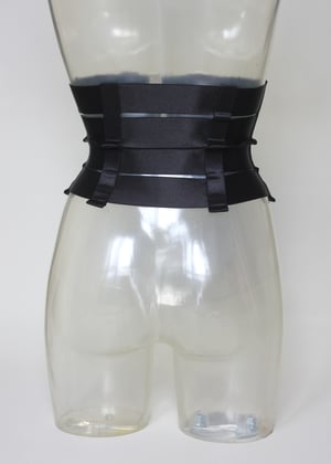 Image of MADE TO ORDER - Elastic Waist Cincher in black satin (Size XS - XL)