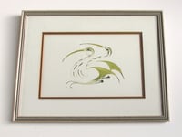 Image 1 of Vintage Eddy Cobiness Long Billed Birds Art Print in Frame Sized 12 7/10 x 9 3/4 ins, c 1970s-80s