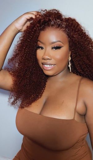 Image of Burgundy 7x5 Jerry Curly Lace Closure Wig in 22”