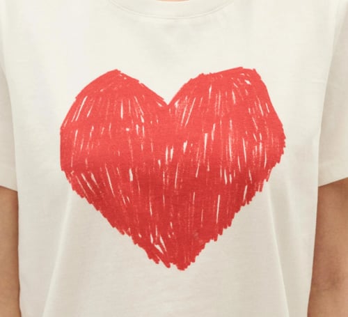 Image of 1-Camiseta blanca heart Ida