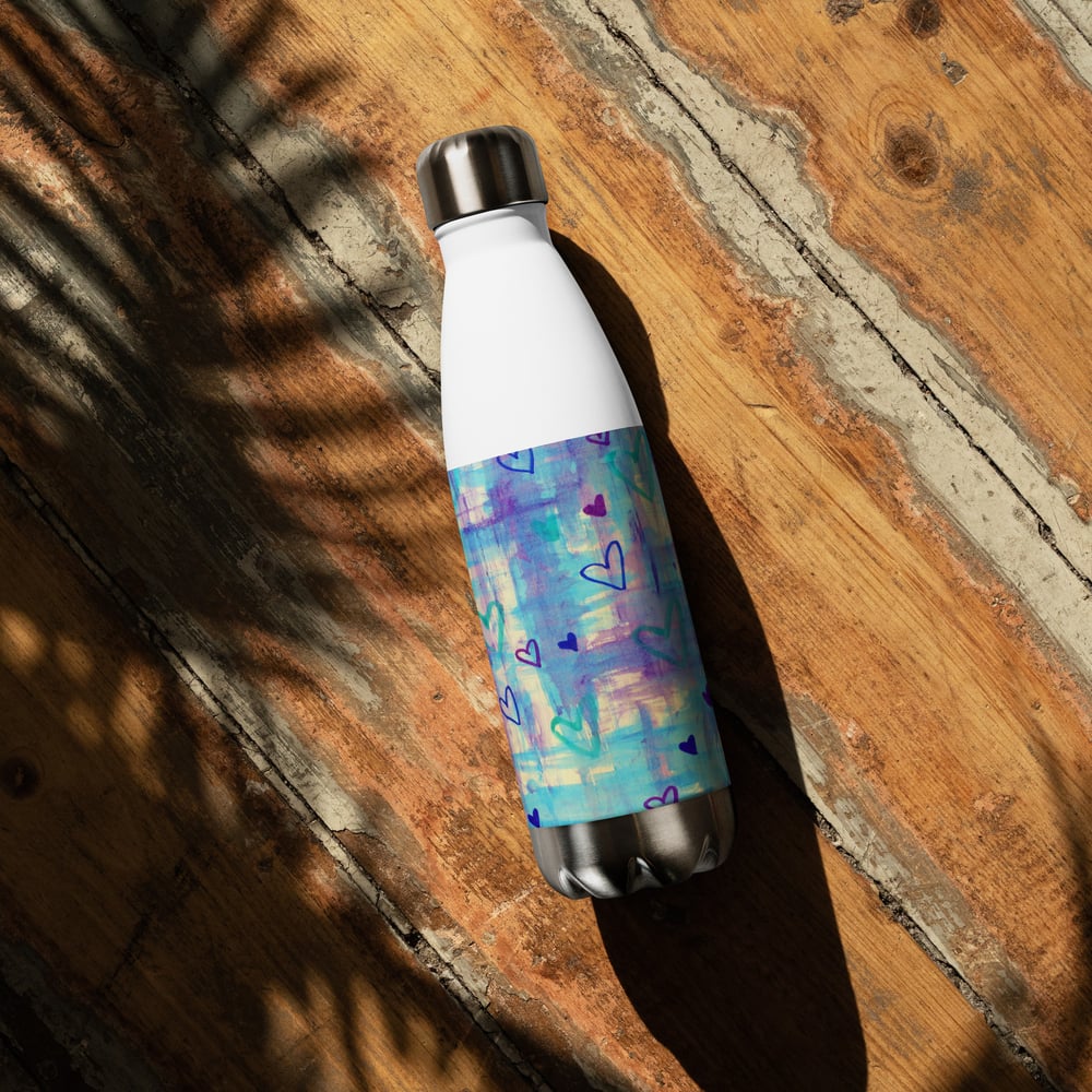 Image of Blue Heart Shower Water Bottle