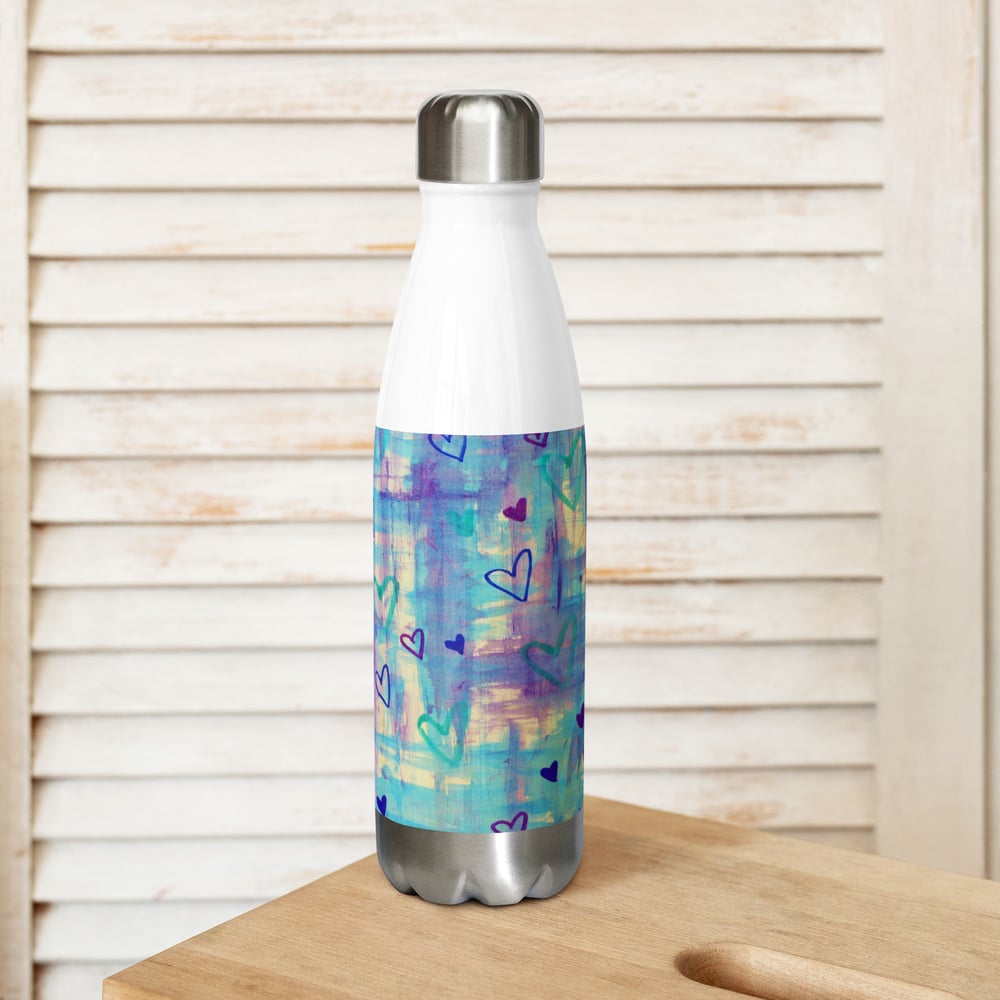 Image of Blue Heart Shower Water Bottle