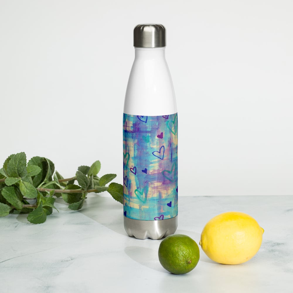 Image of Blue Heart Shower Water Bottle