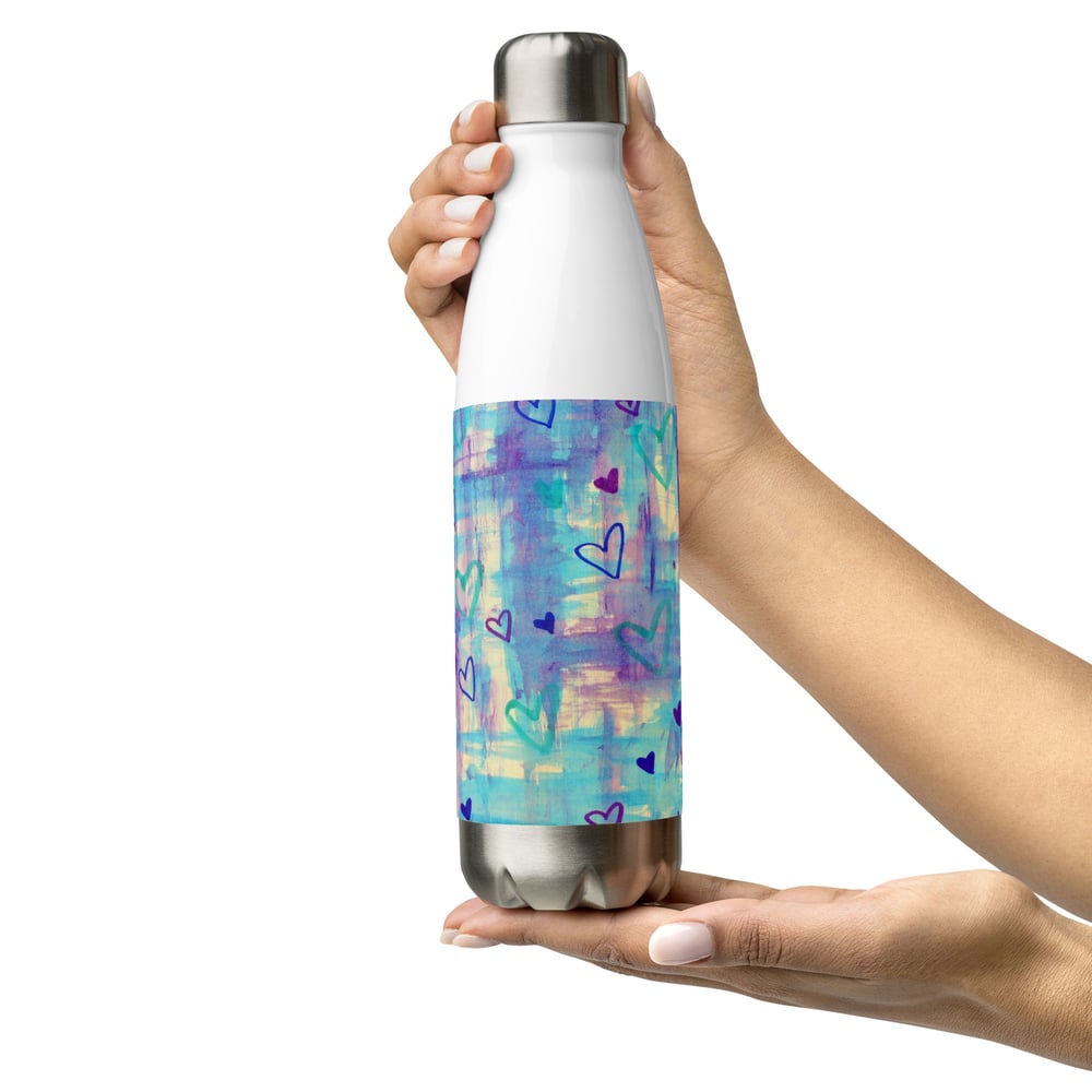 Image of Blue Heart Shower Water Bottle