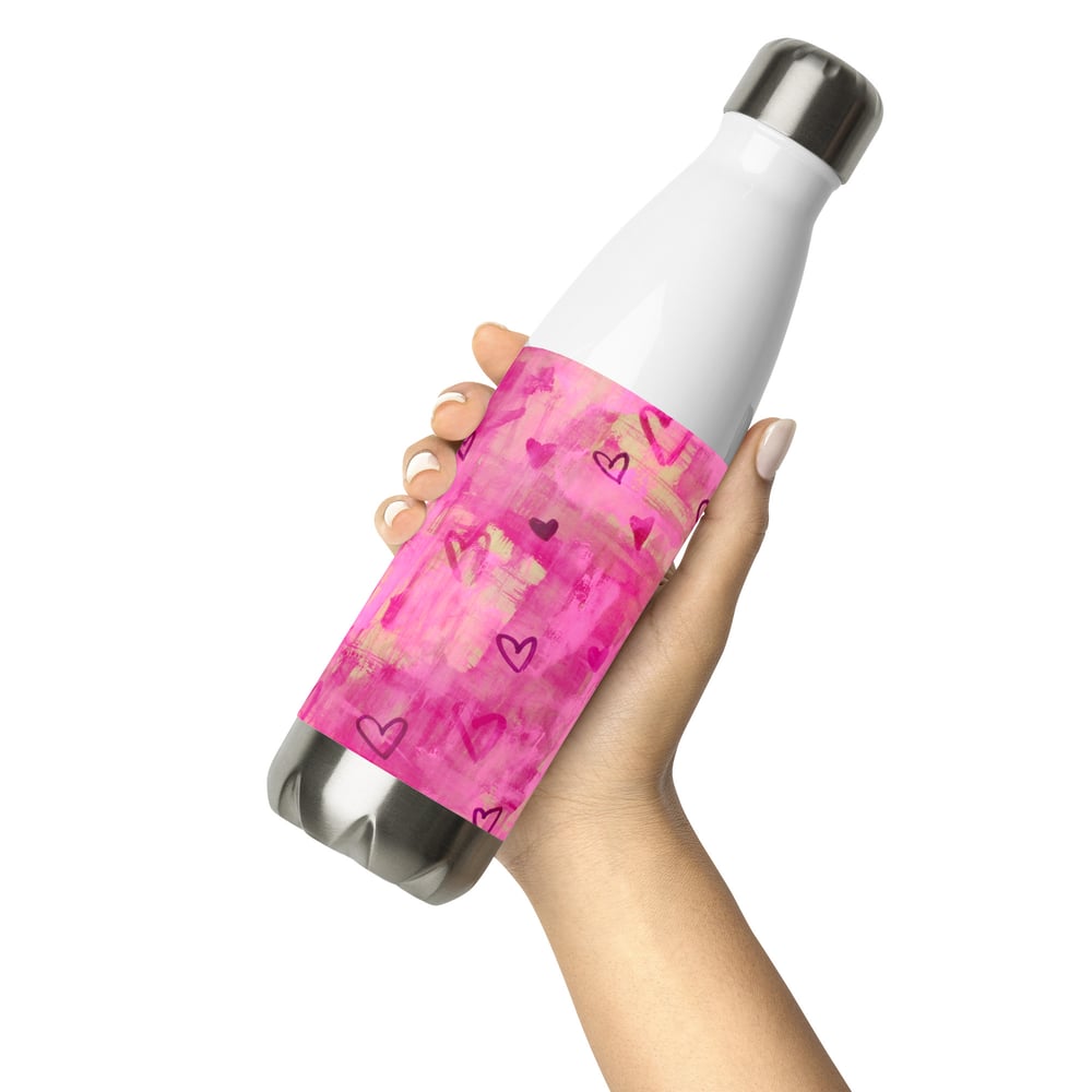 Image of Pink Heart Shower Water Bottle