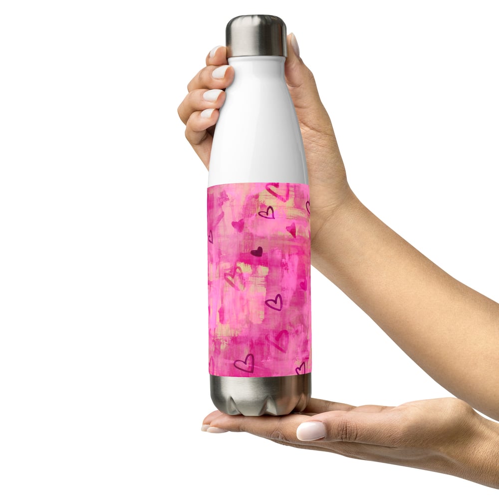 Image of Pink Heart Shower Water Bottle