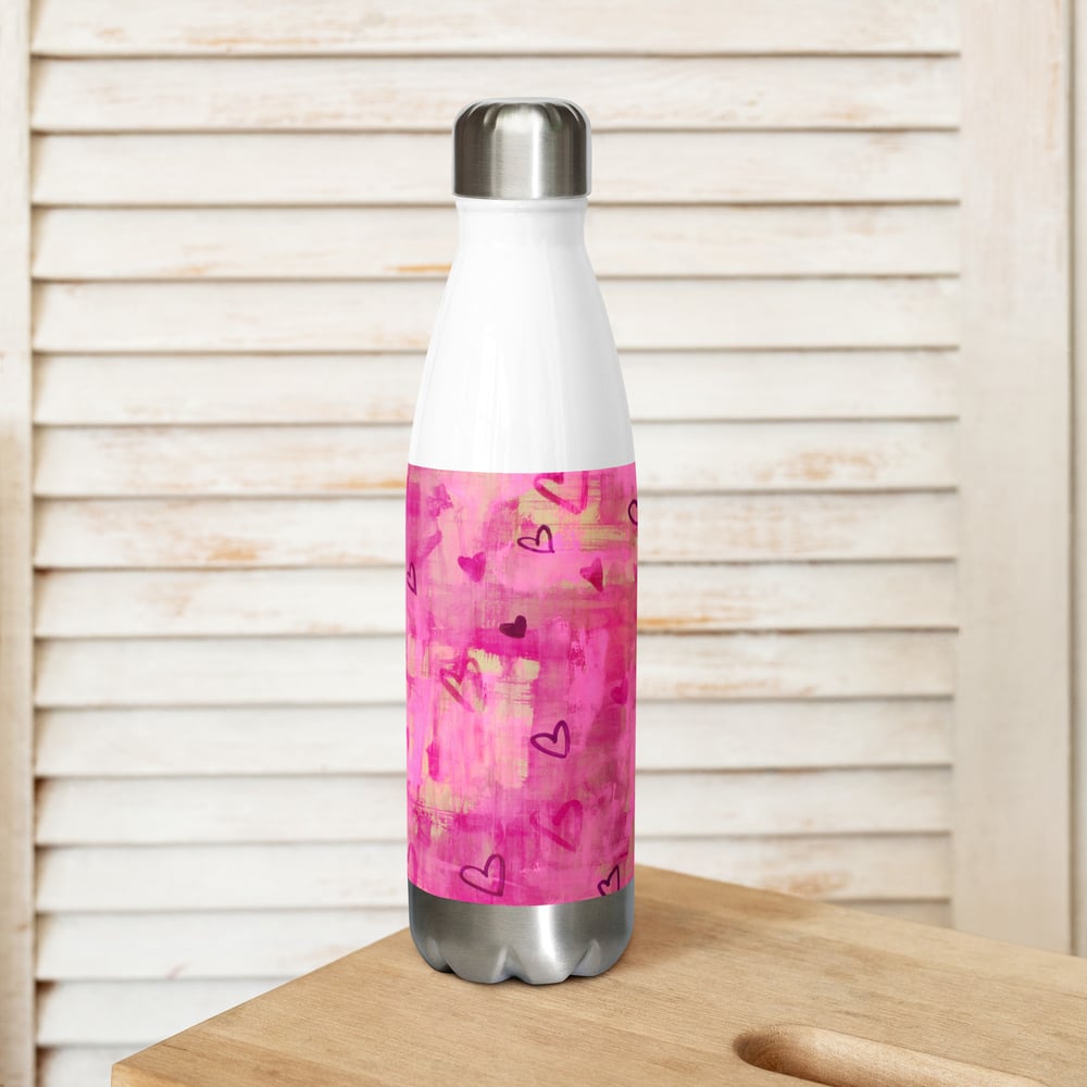 Image of Pink Heart Shower Water Bottle