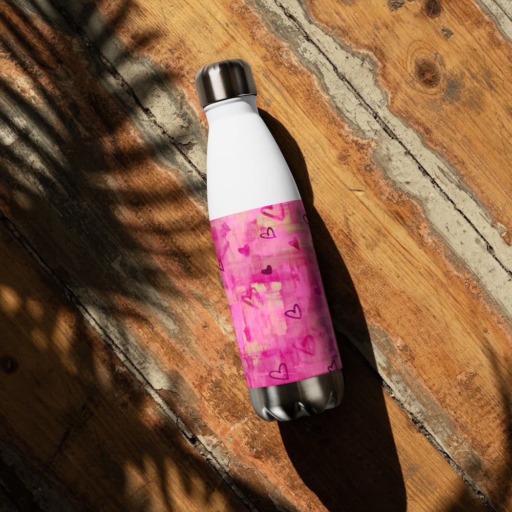 Image of Pink Heart Shower Water Bottle