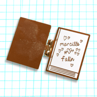 Image 2 of DELICIOUS IN DUNGEON MARCILLE'S SAPPHIC TOME HARD ENAMEL PIN